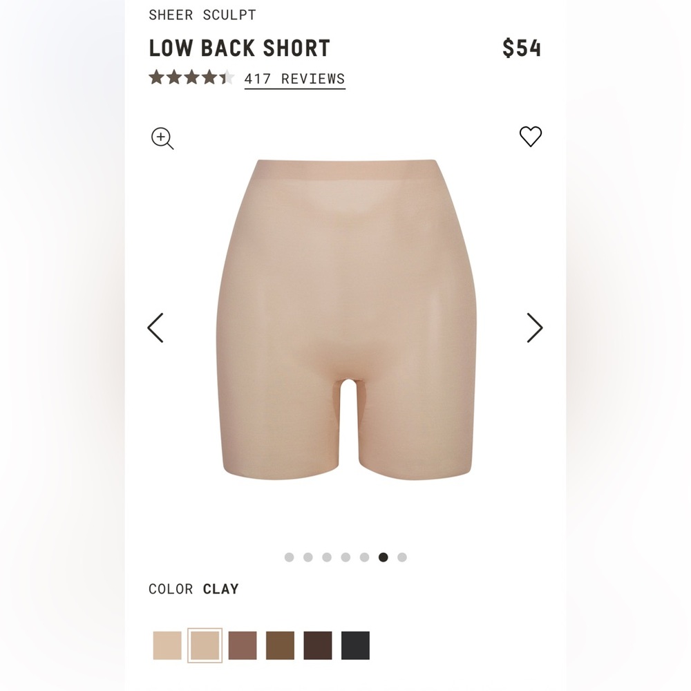 SKIMS SHEER SCULPT
LOW BACK SHORT